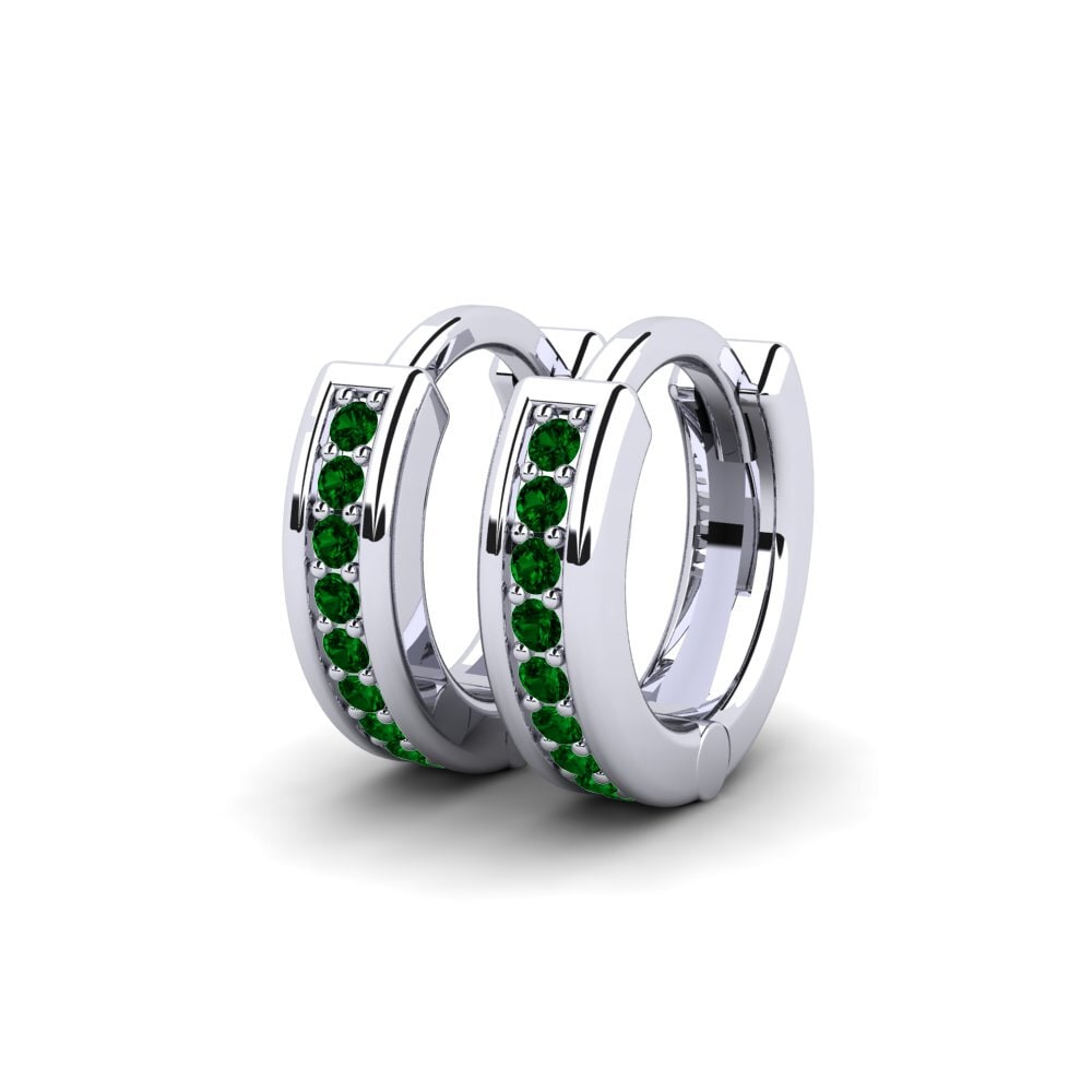 Zircone Vert Boucle d'oreille femme Laduke 13 mm