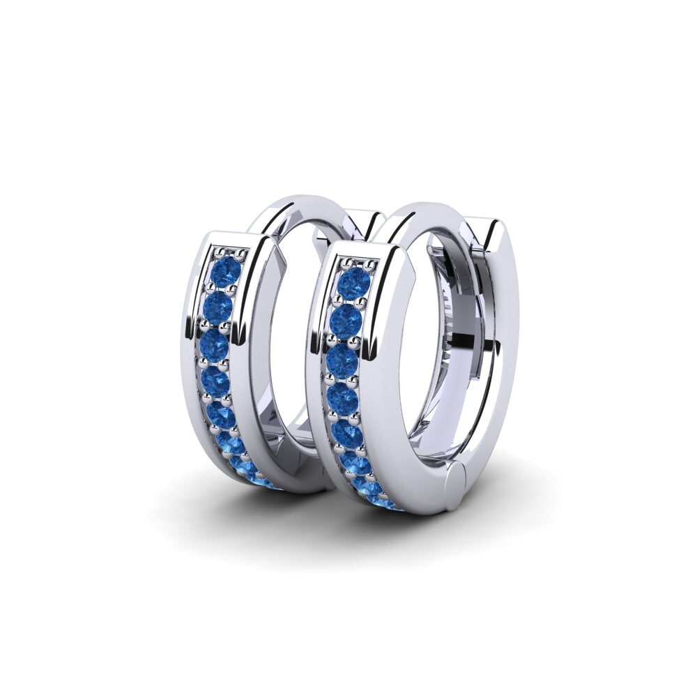 Zircone Bleu Foncé Boucle d'oreille femme Laduke 13 mm