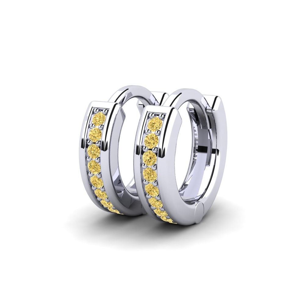 Κιτρινοδιαμαντι Γυναικείο σκουλαρίκι Laduke 13 mm