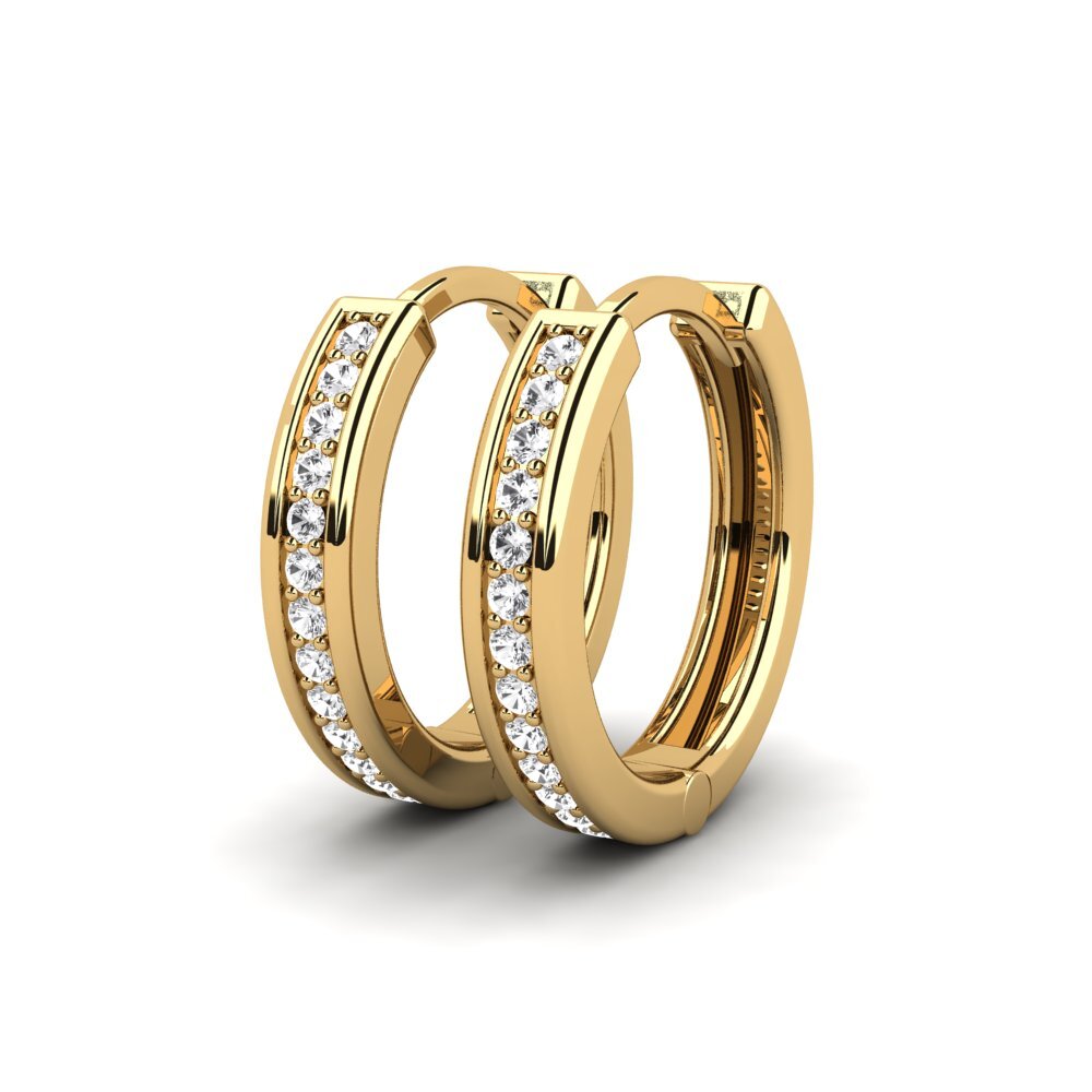 Saphir Blanc Boucle d'oreille femme Laduke 18 mm