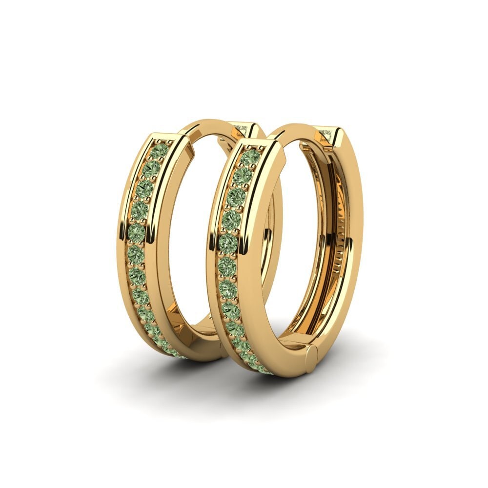 Grüner Diamant Damen ohrring Laduke 18 mm