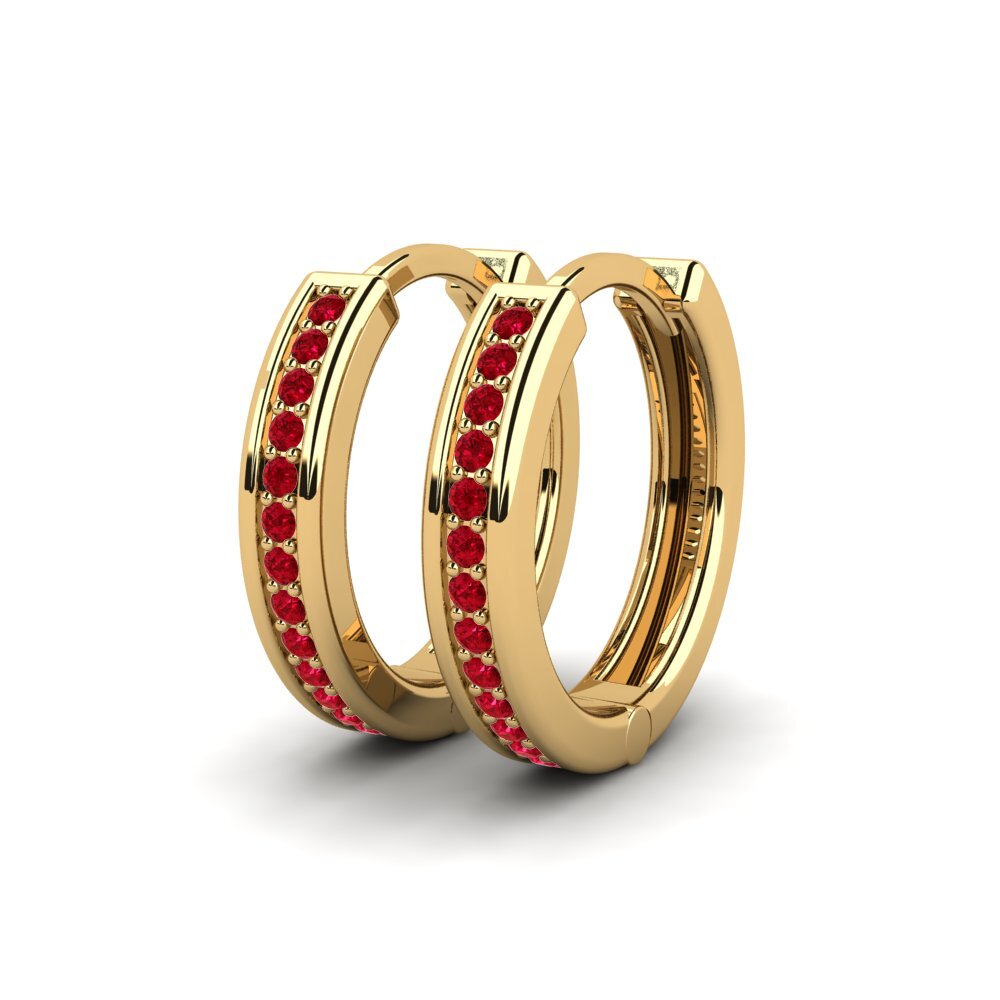 Roter Zirkonia Damen ohrring Laduke 18 mm