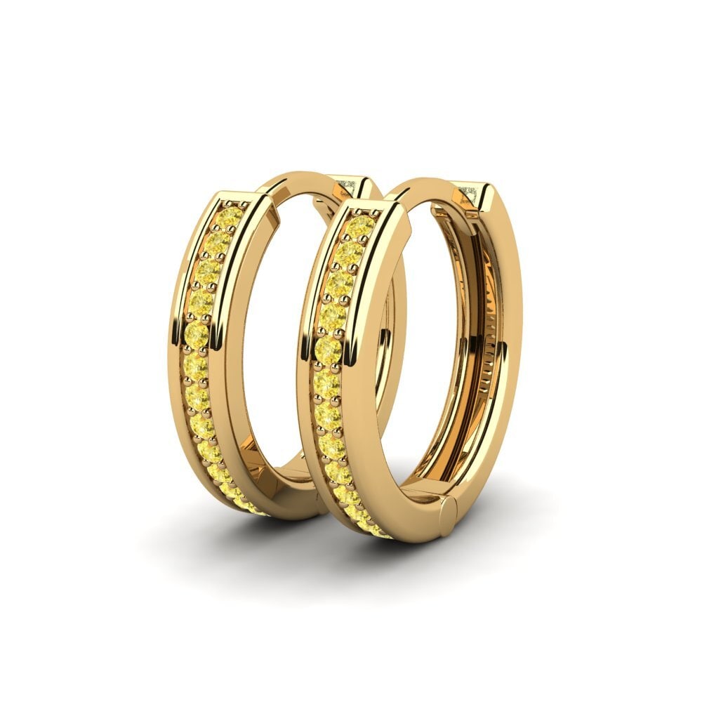 Gelber Saphir Damen ohrring Laduke 18 mm