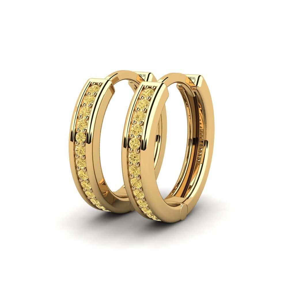 Κιτρινοδιαμαντι Γυναικείο σκουλαρίκι Laduke 18 mm