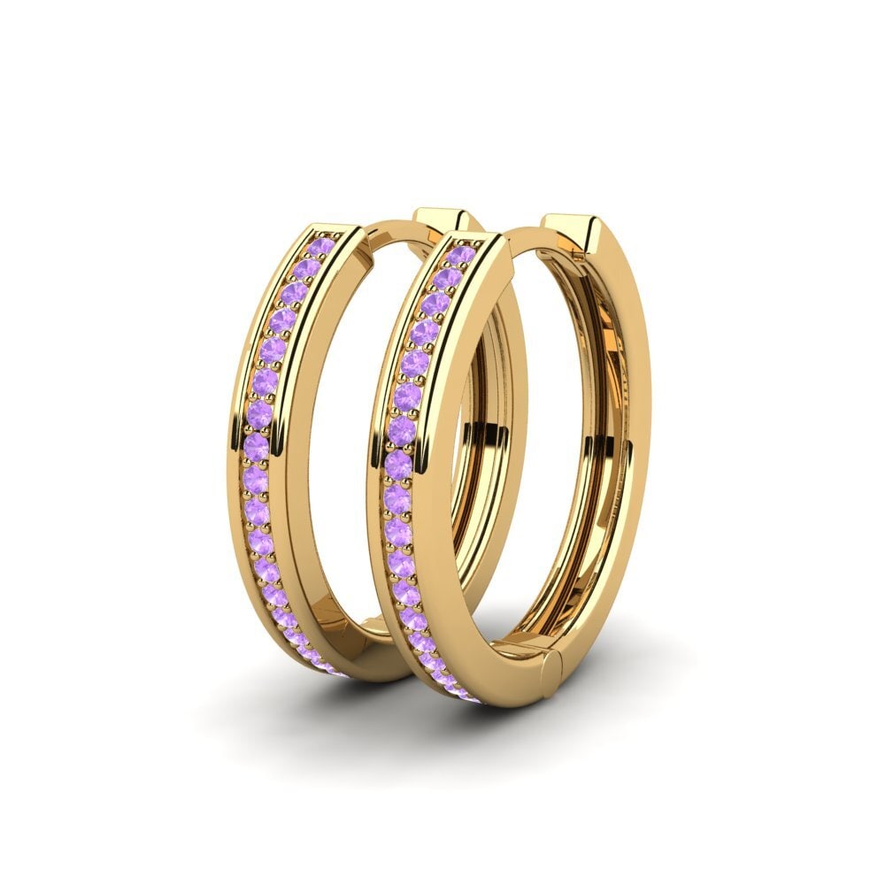 Amethyst Women's Earring Laduke 24 mm