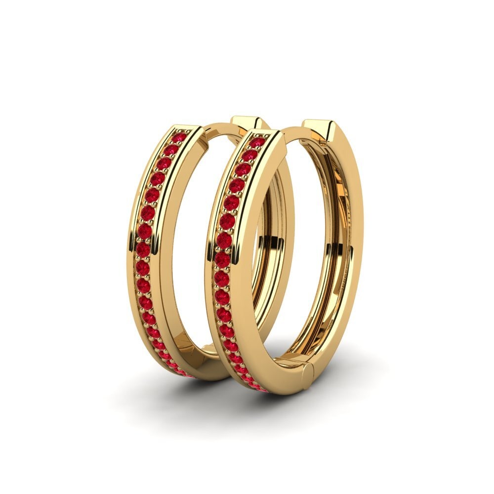 Red Zirconia Women's Earring Laduke 24 mm