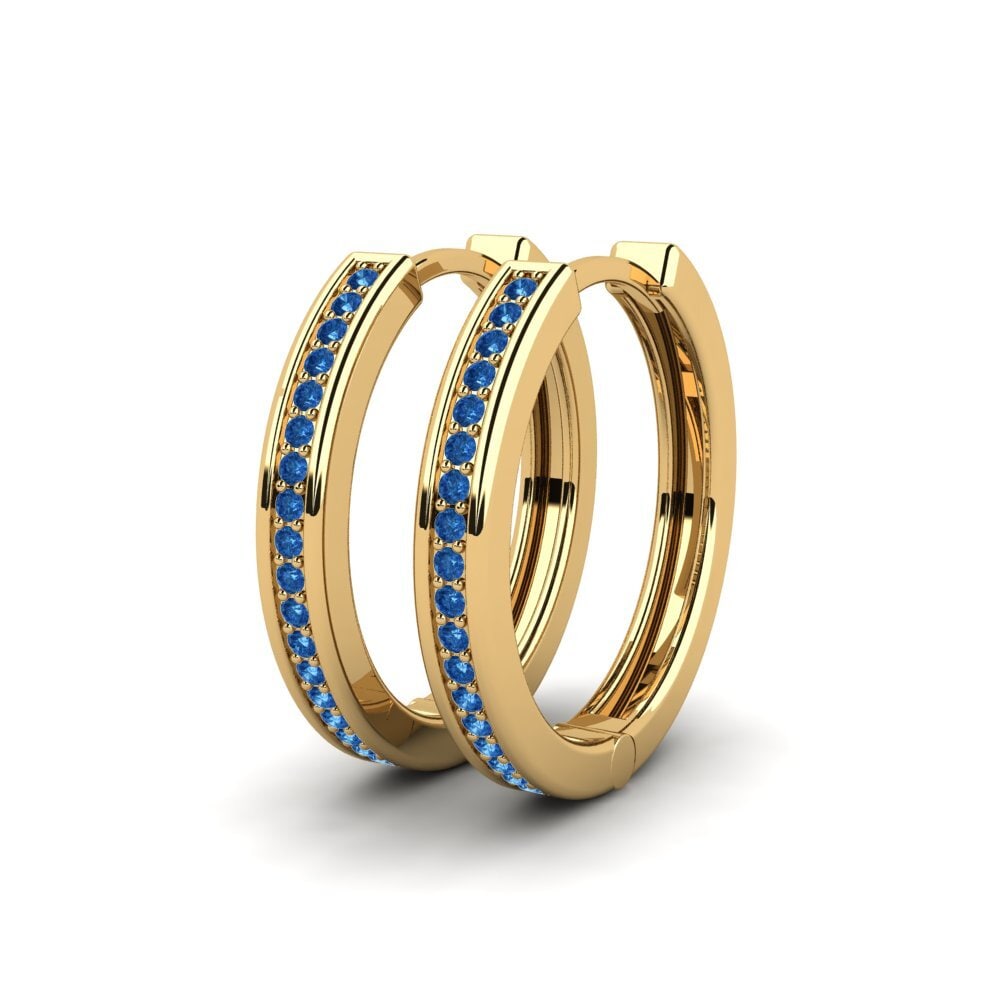 Dark Blue Zirconia Women's Earring Laduke 24 mm