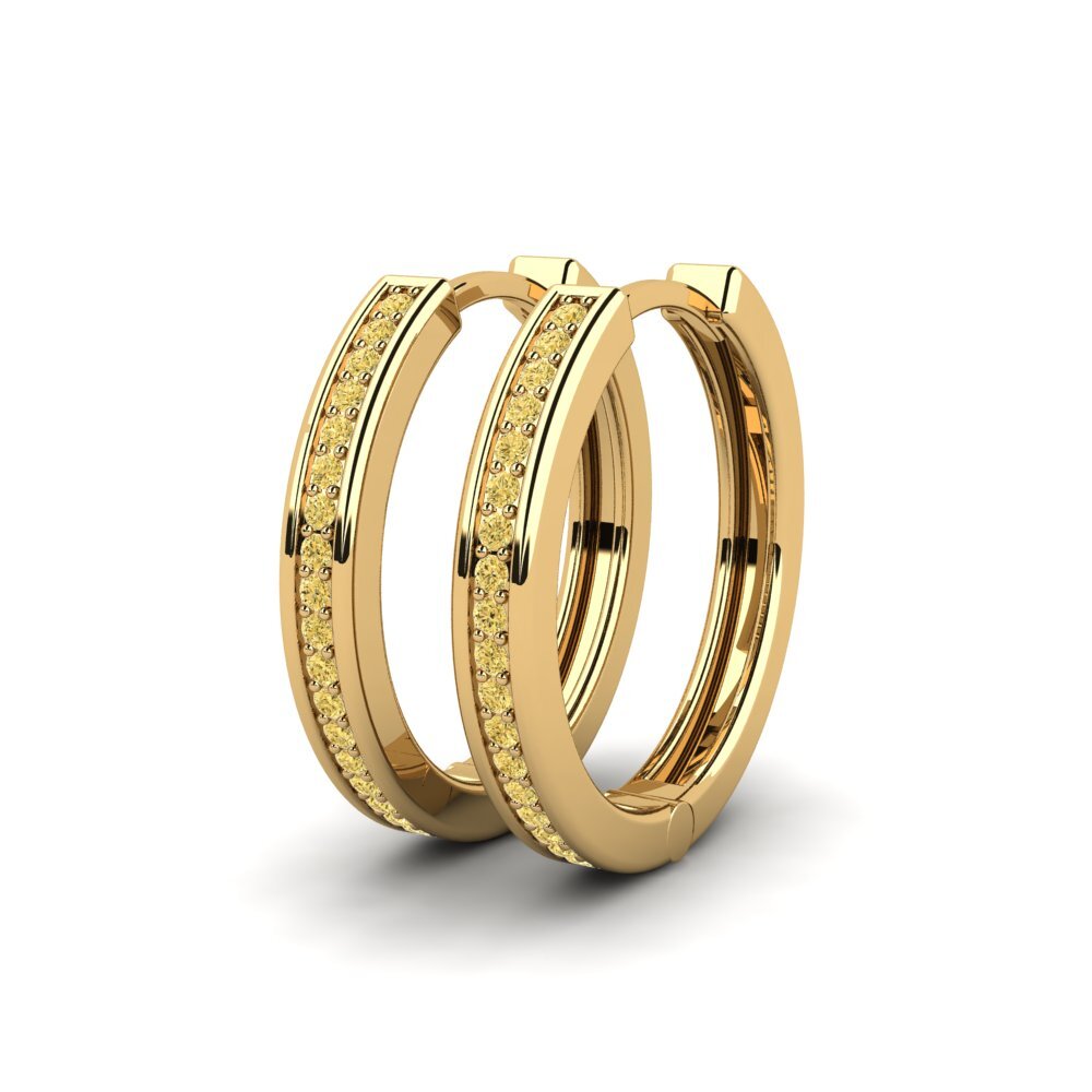 Yellow Diamond Women's Earring Laduke 24 mm