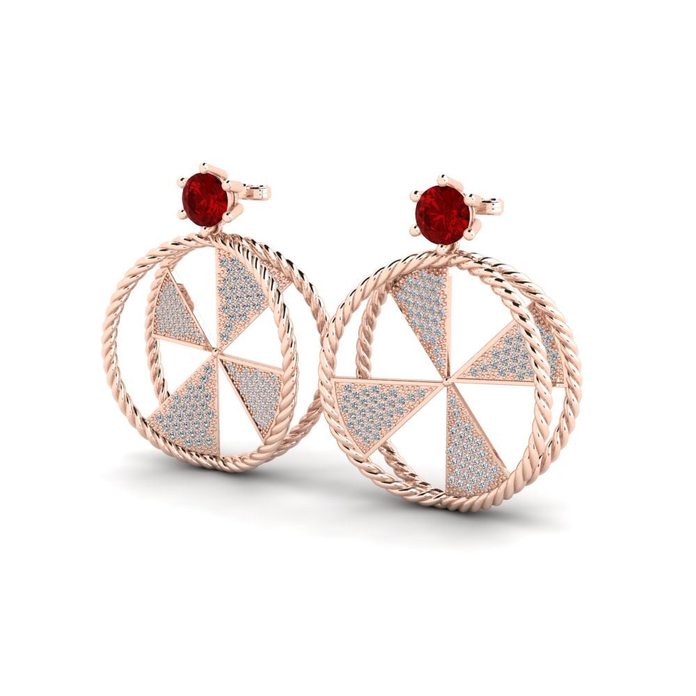 Đá Ruby (Đá nhân tạo) Bông tai nữ Laurao