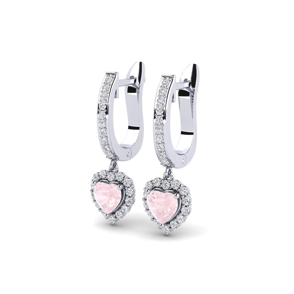 Quartz Rose Boucle d'oreille femme Ouate