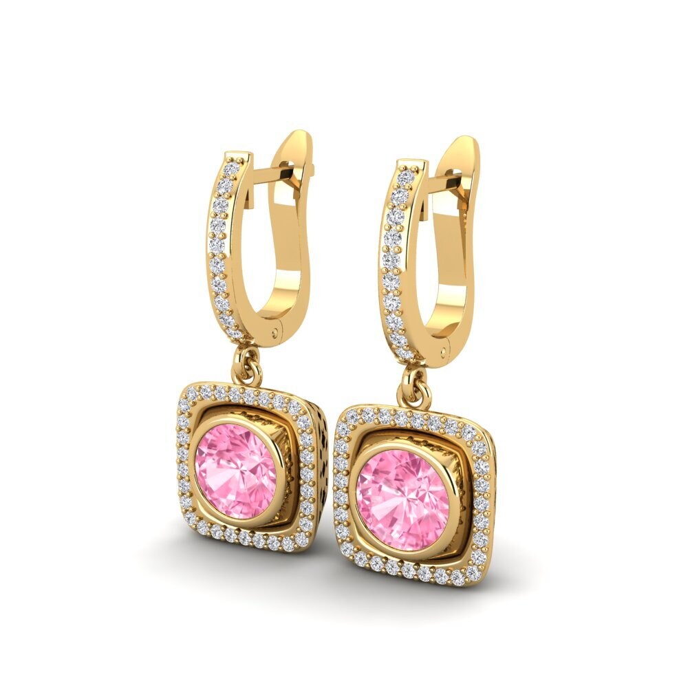Safira Rosa Brincos Feminino Phanpy