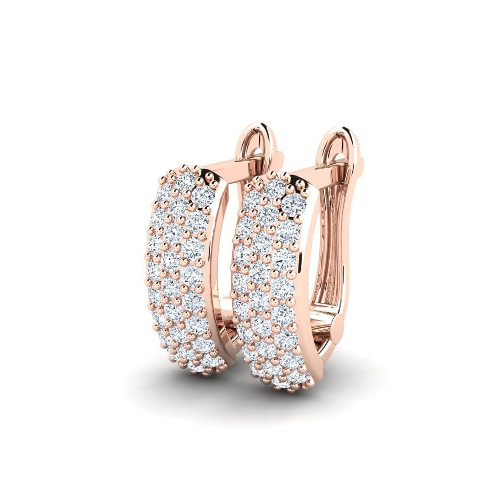 14k Oro Rosa Diamante cultivado en laboratorio Pendiente de mujer Pieper