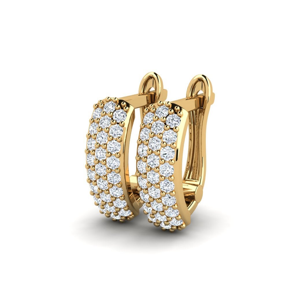 Ouro Amarelo 14K Diamante Produzido em Laboratório Brincos Feminino Pieper