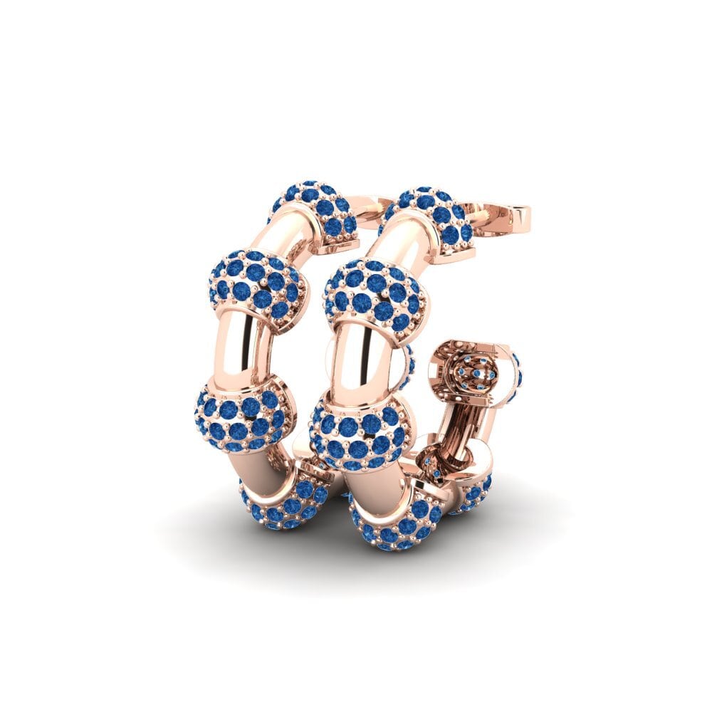 Đá Zirconia Xanh Lam Bông tai nữ Skorupi