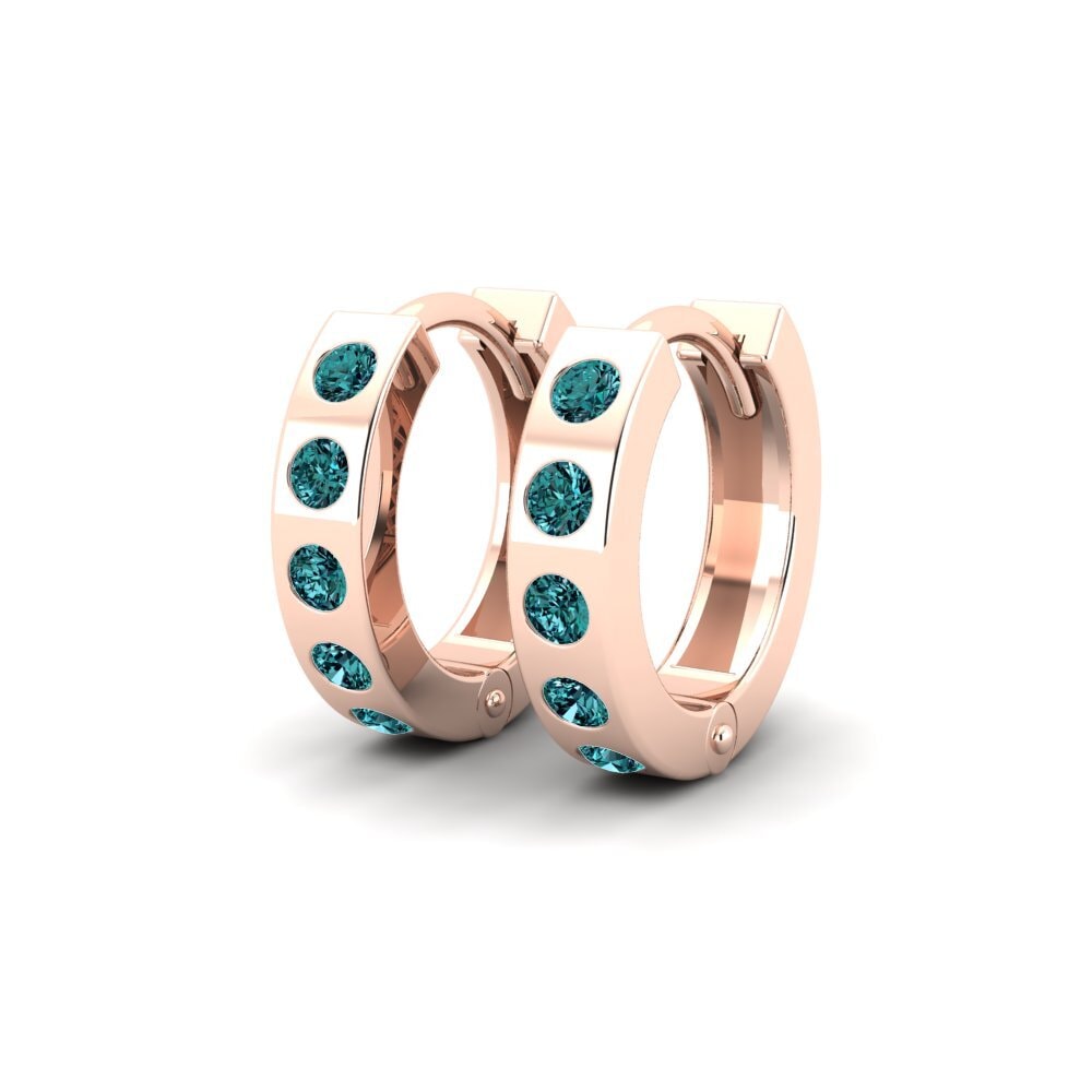 Oro Rosso 750 Diamante Blu Orecchino da donna Snivy