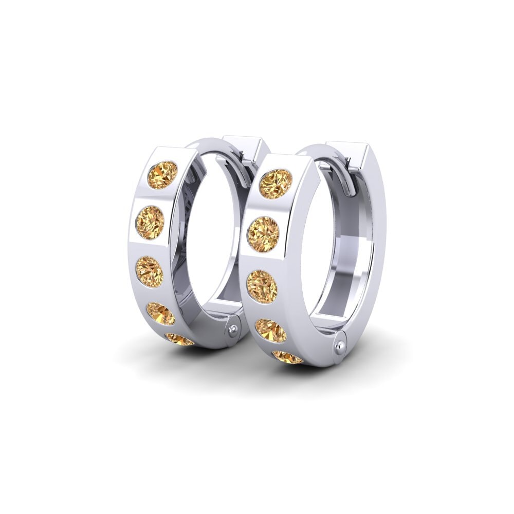 18k Oro Blanco Diamante Marrón Pendiente de mujer Snivy