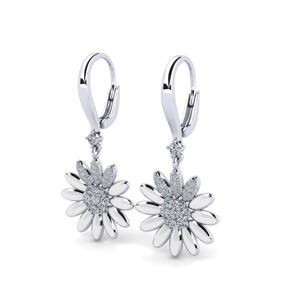 14k Oro Blanco Pendiente de mujer Velasco