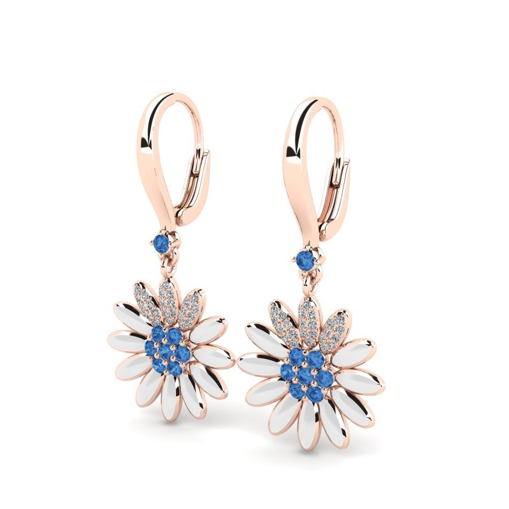 Zircônia azul escuro Brincos Feminino Velasco