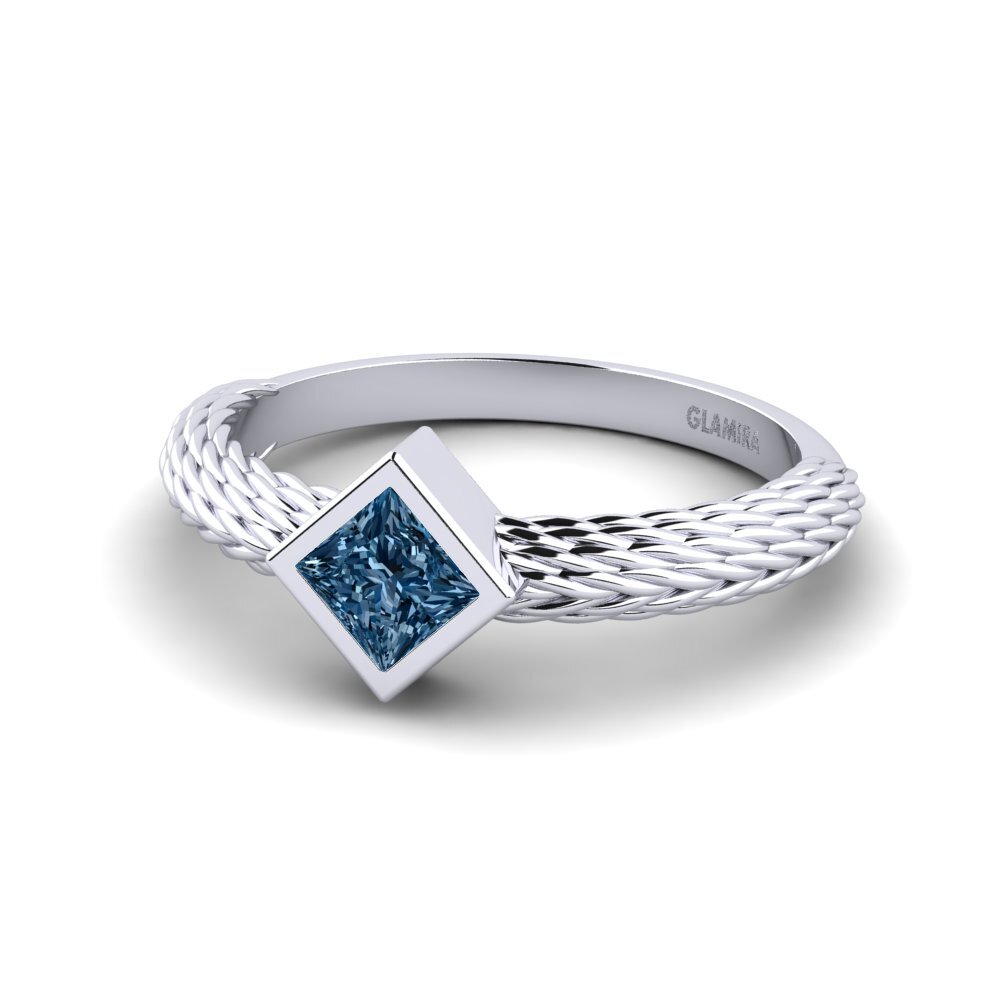 Princess Blue Diamond Engagement Ring Chrisay
