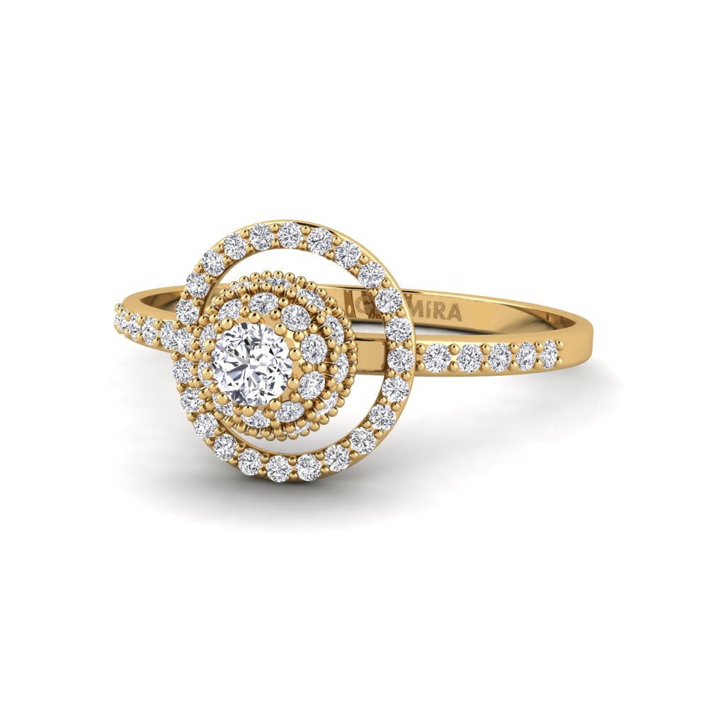 14k Oro Amarillo Anillo de compromiso Duranty