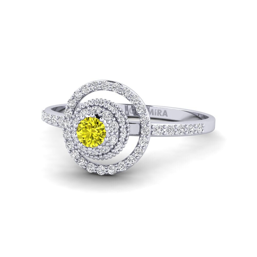 Diamante Amarelo Anel de Noivado Duranty
