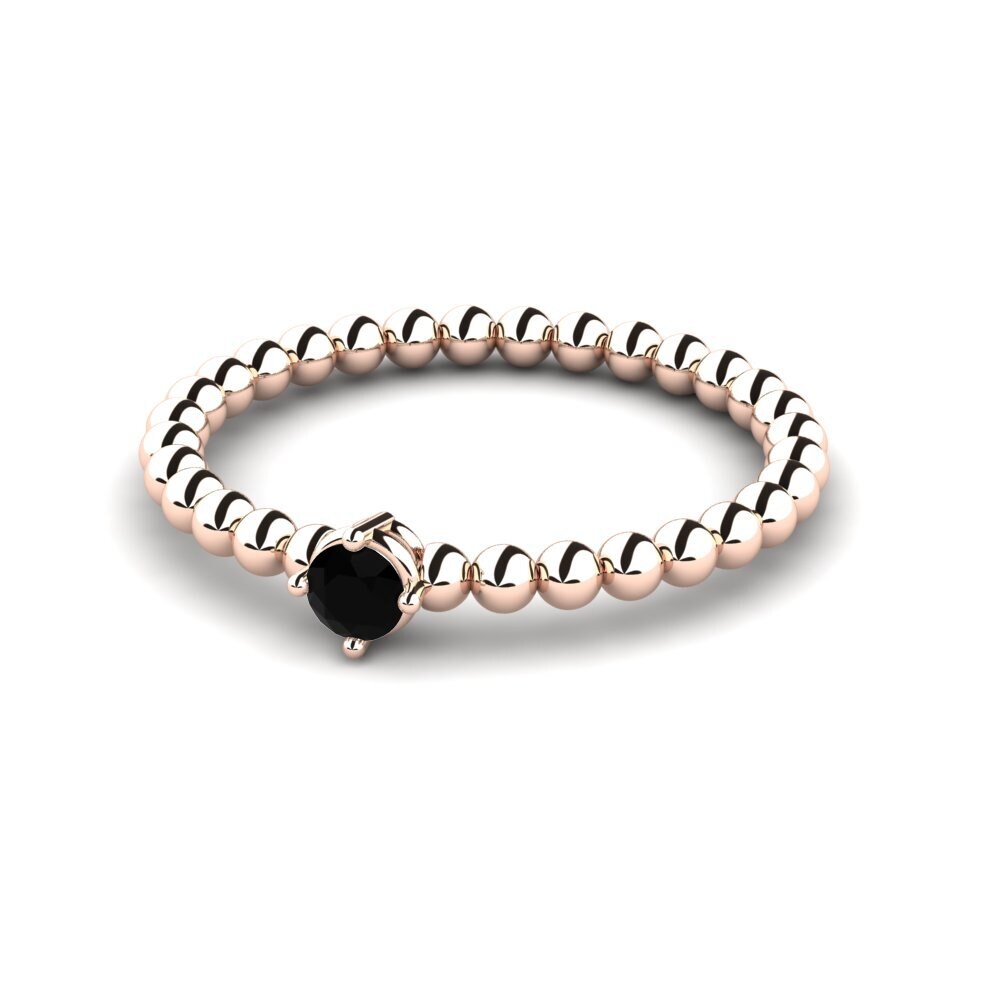 14ct Rose Gold Black Onyx Engagement Ring Gale
