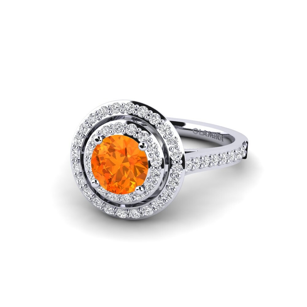 Zafiro Naranja Anillo de compromiso Devona