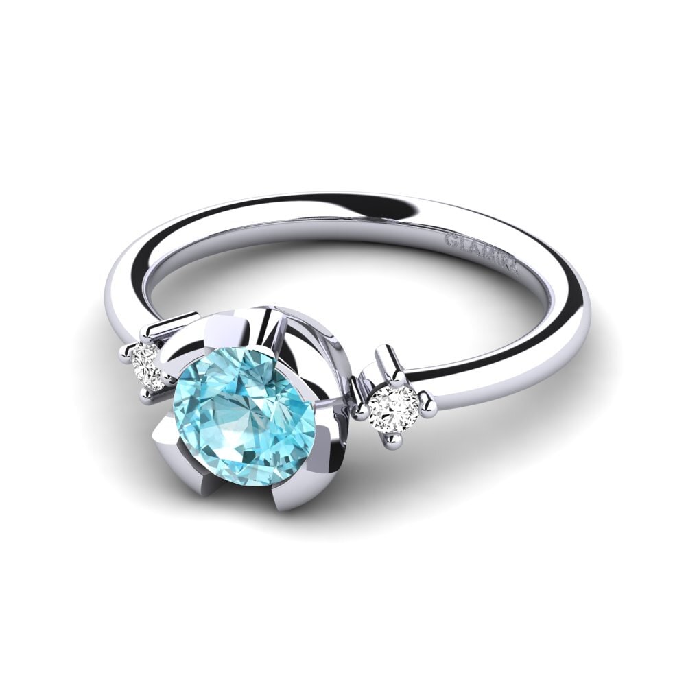 Circón Azul Anillo de compromiso Adoray