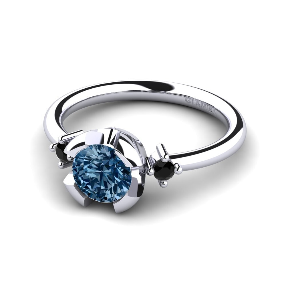 Diamante Azul Anillo de compromiso Adoray