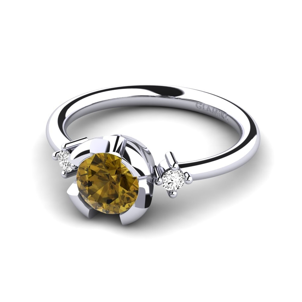 Circón Marrón Anillo de compromiso Adoray