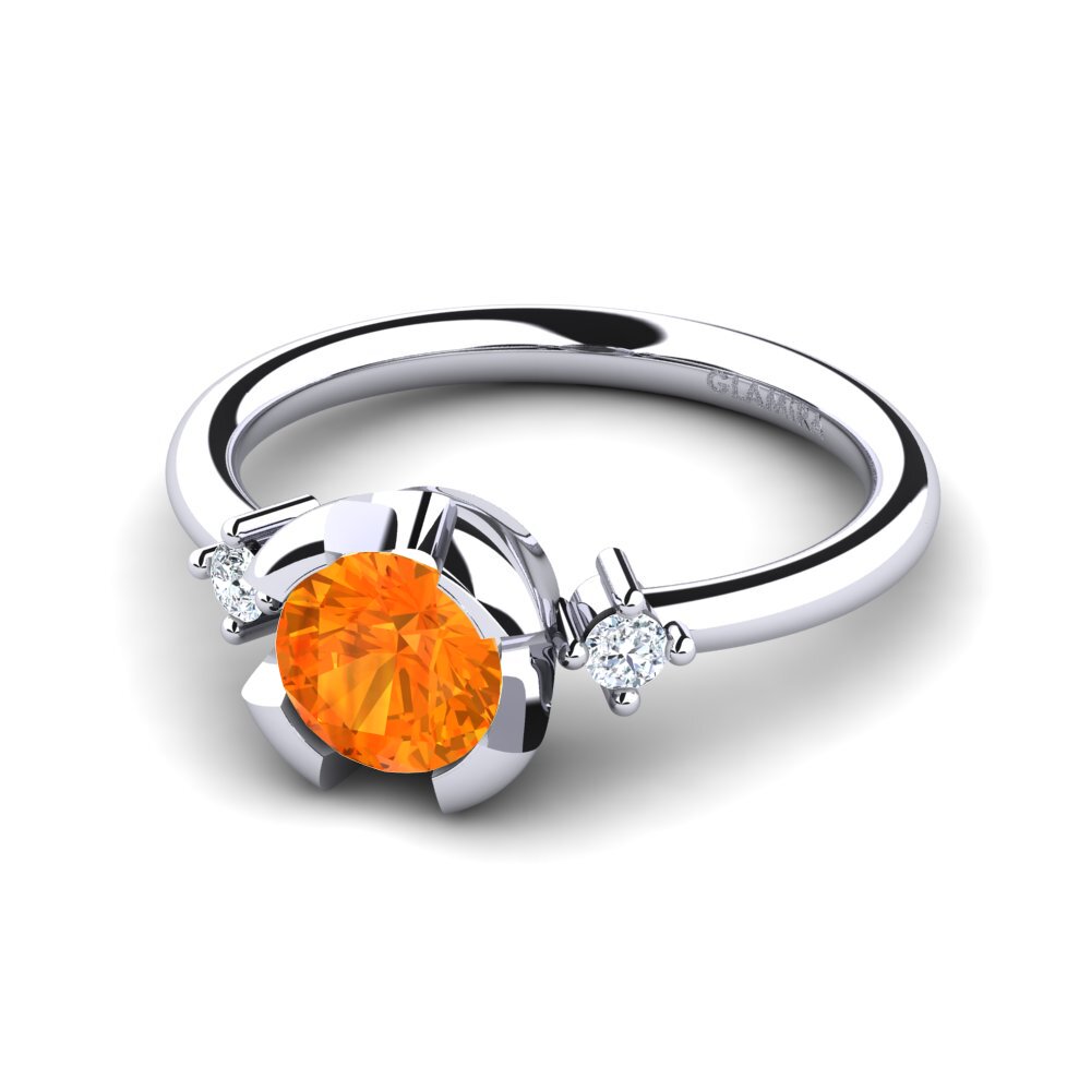 Zafiro Naranja Anillo de compromiso Adoray