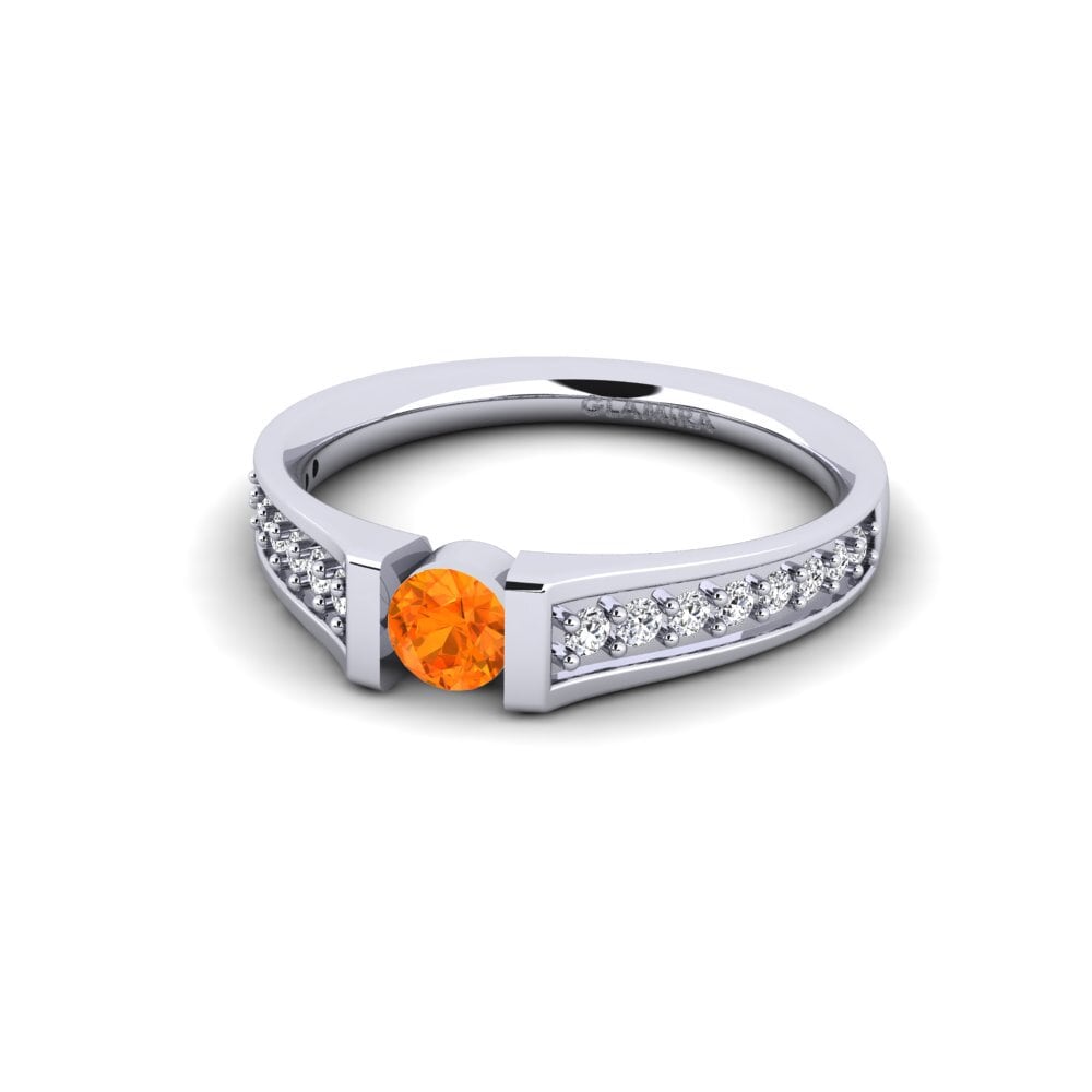 Zafiro Naranja Anillo de compromiso Panni