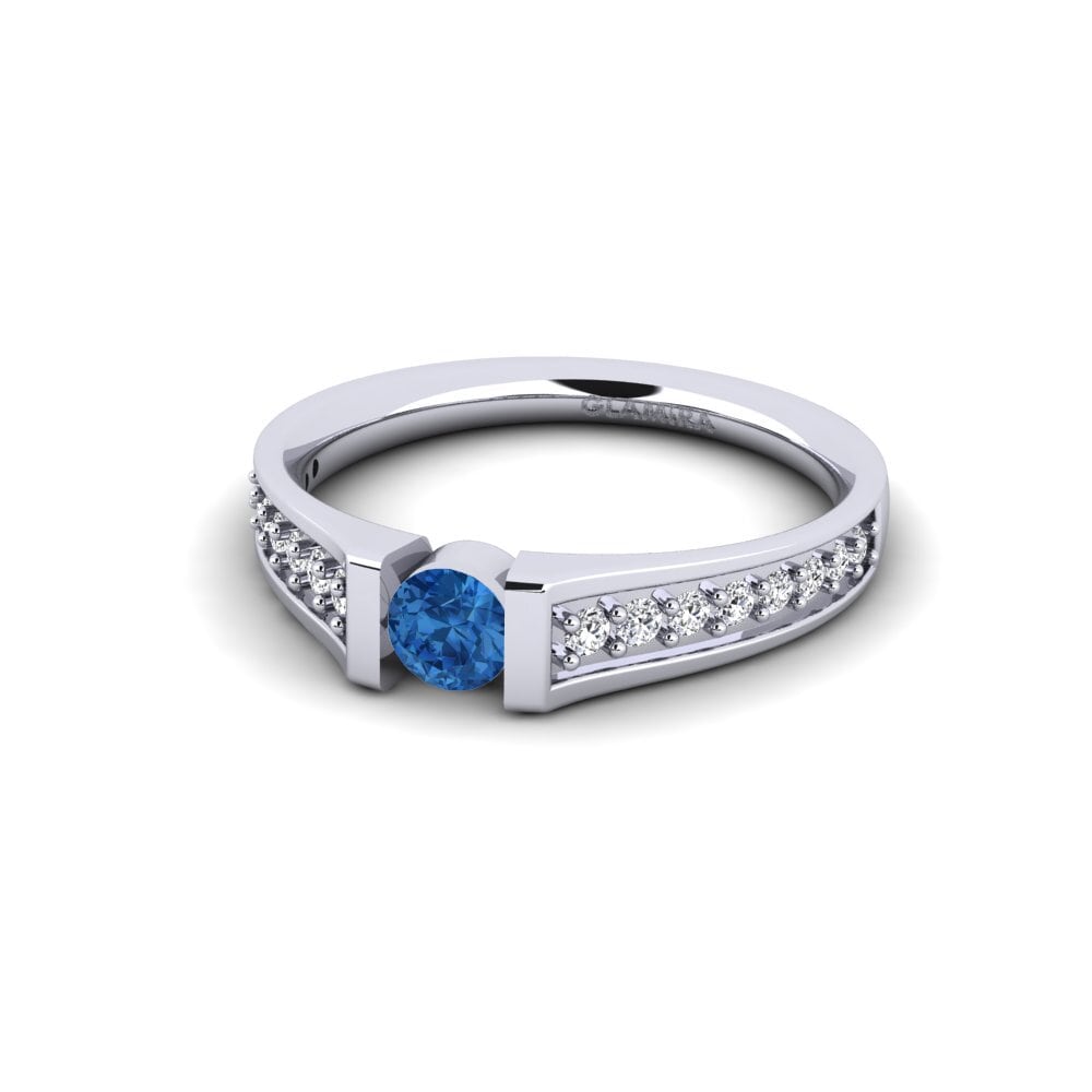 Circonita Azul Oscuro Anillo de compromiso Panni