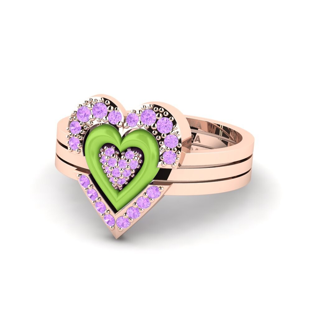 9ct Rose Gold Ring Adjustablelove Set