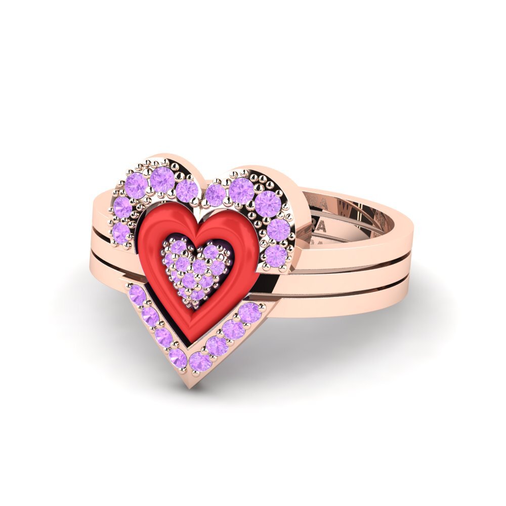 9ct Rose Gold Ring Adjustablelove Set