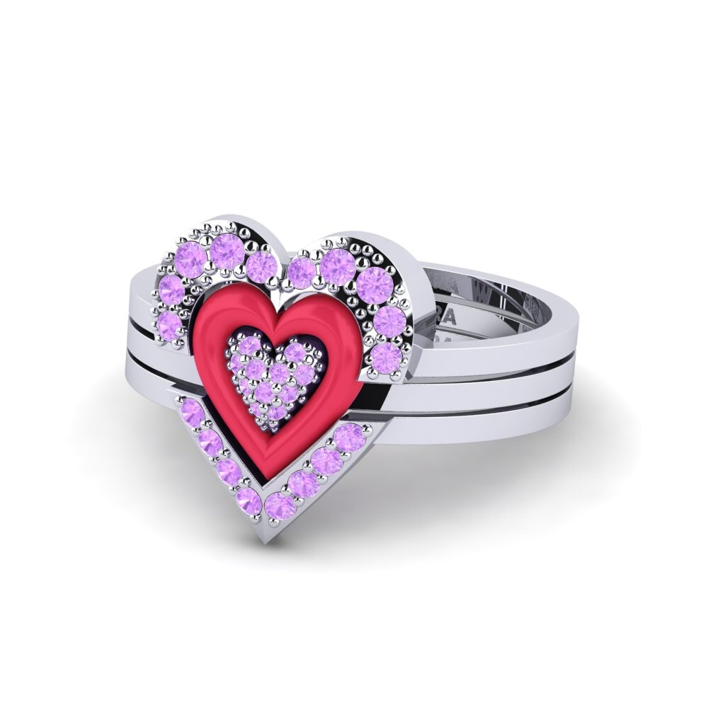 14ct White Gold Ring Adjustablelove Set