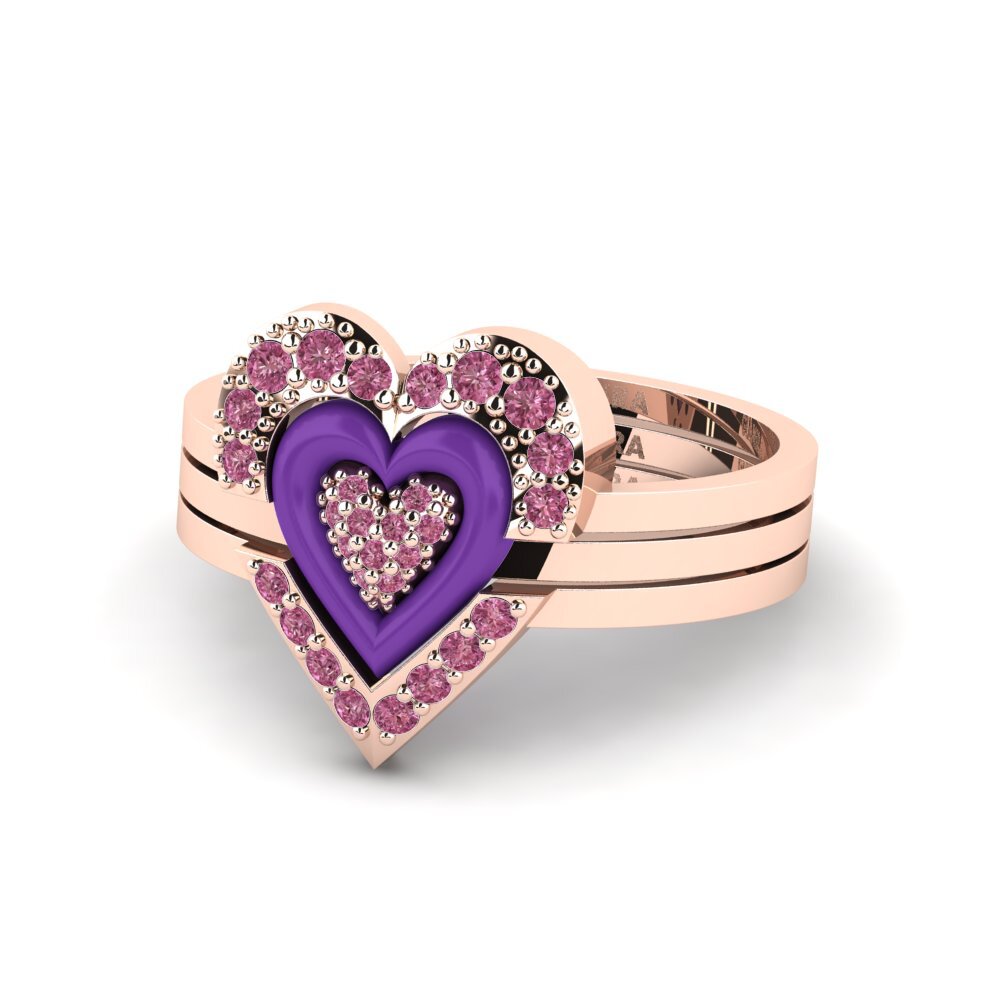 Granate Rhodolite Anillo Adjustablelove Set