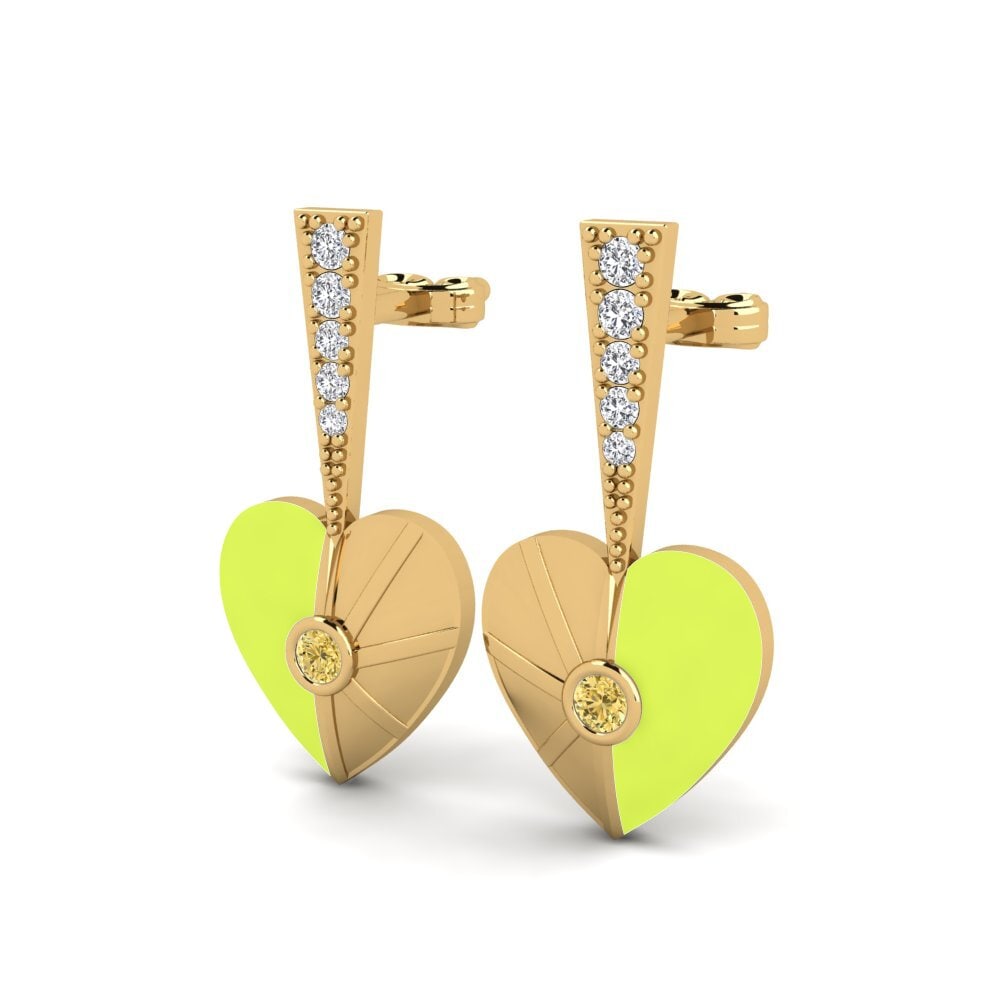 Diamante Giallo Orecchino da donna Aiyanand A