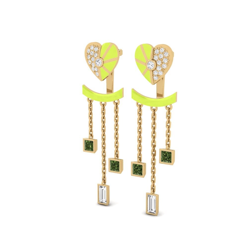 Zafiro Verde Pendiente de mujer Aiyanand B
