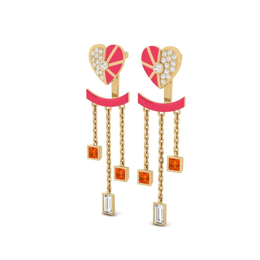 Orange Sapphire Women's Earring Aiyanand B