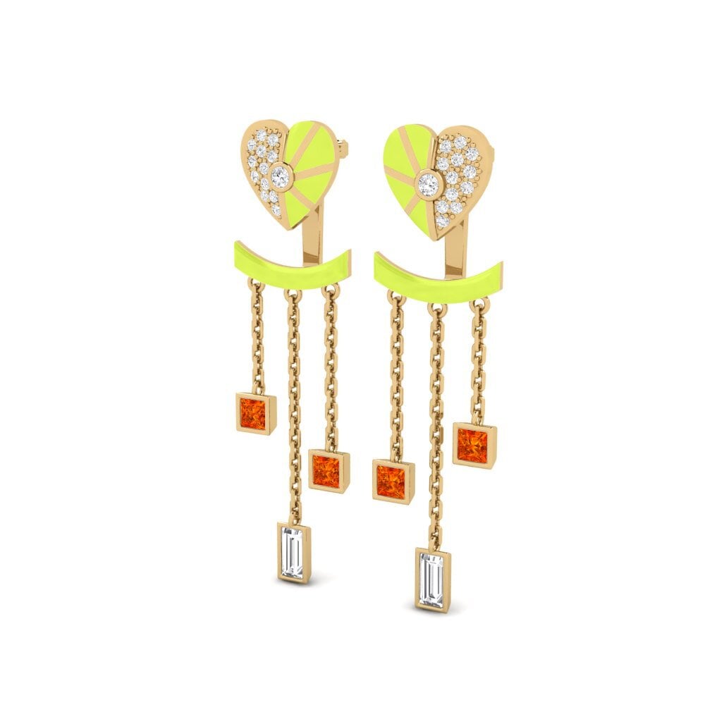 Orange Sapphire Women's Earring Aiyanand B