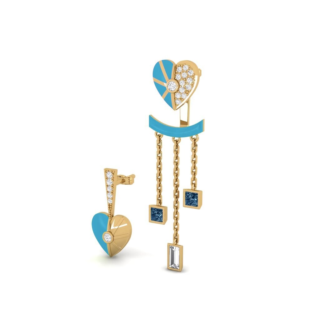 Diamante Azul Pendiente de mujer Aiyanand Set