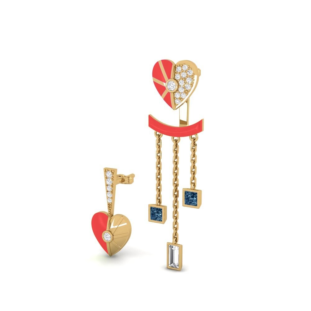 Diamante Azul Pendiente de mujer Aiyanand Set