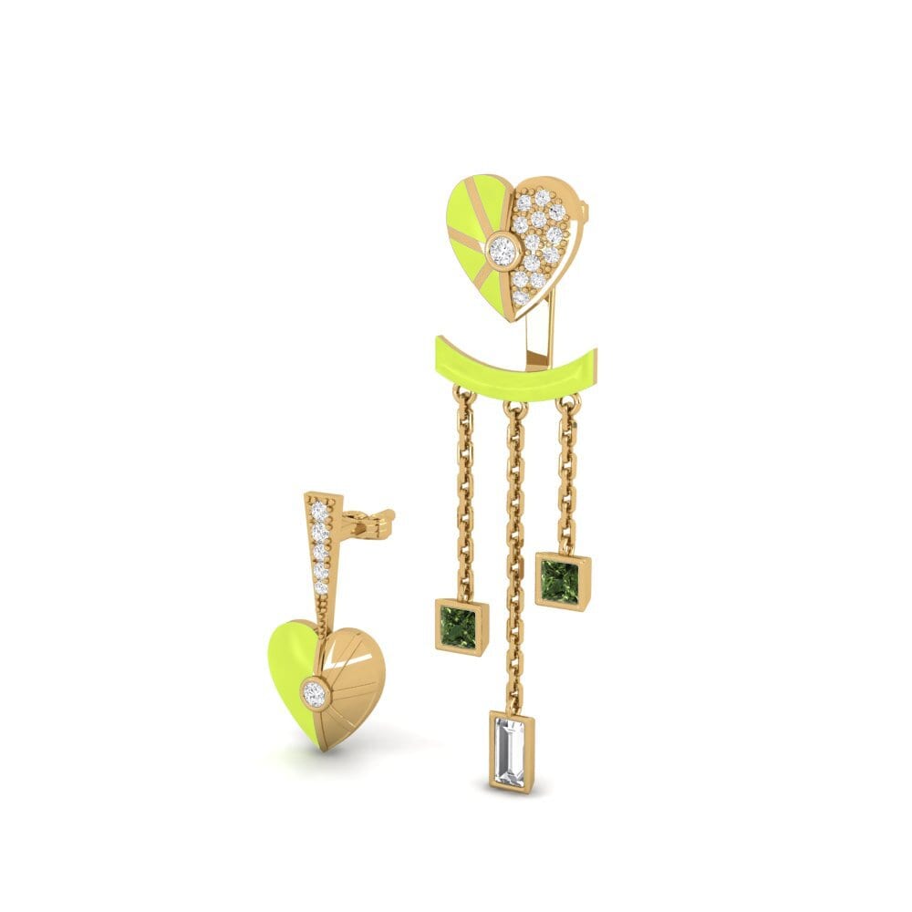 Zafiro Verde Pendiente de mujer Aiyanand Set