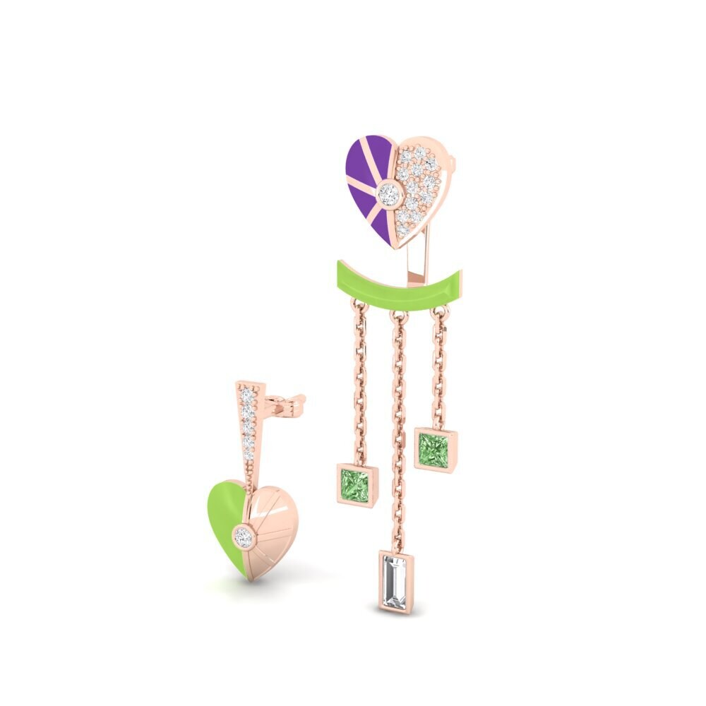 14k Oro Rosa Pendiente de mujer Aiyanand Set