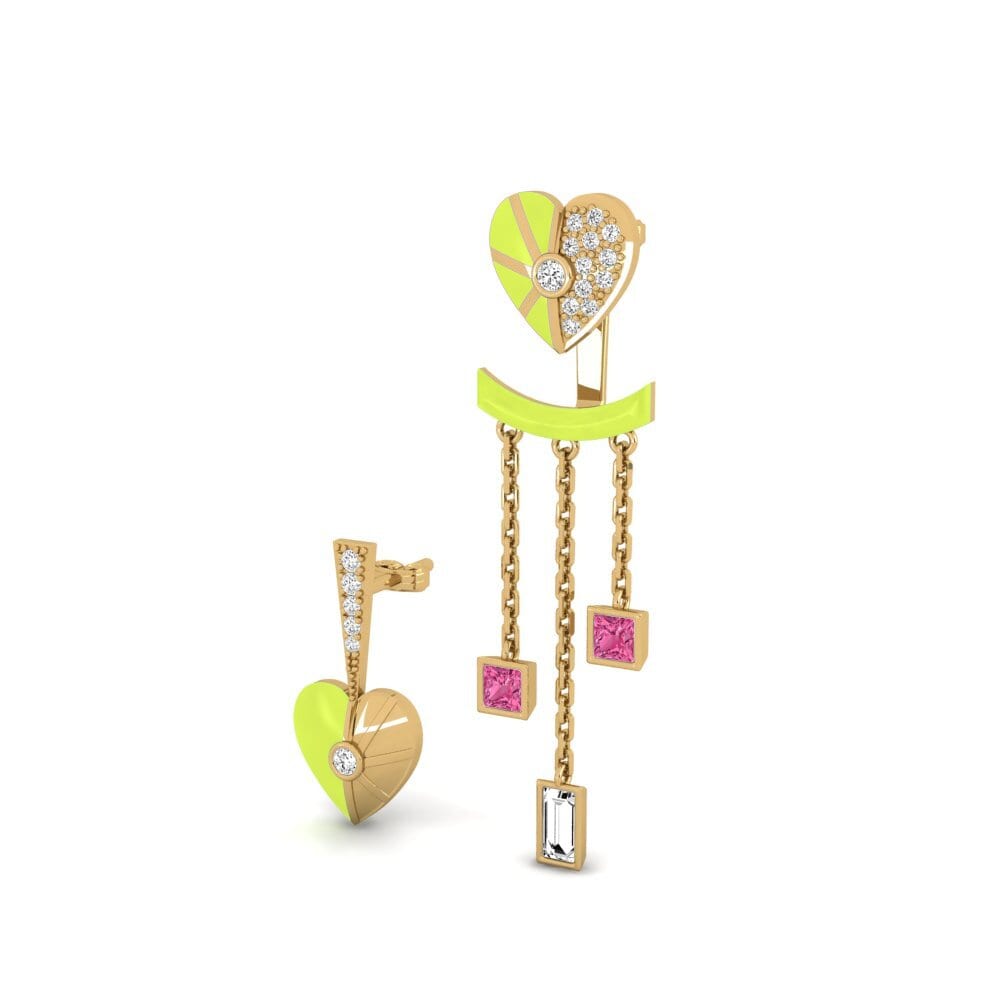Turmalina rosa Pendiente de mujer Aiyanand Set