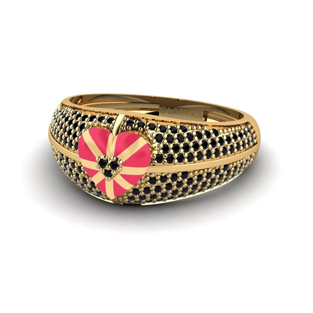 Schwarzer Onyx Ring Chartreuse