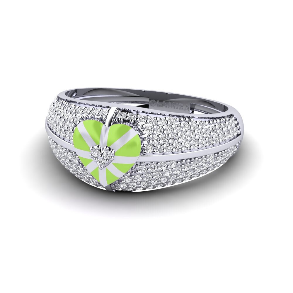 14ct White Gold Ring Chartreuse