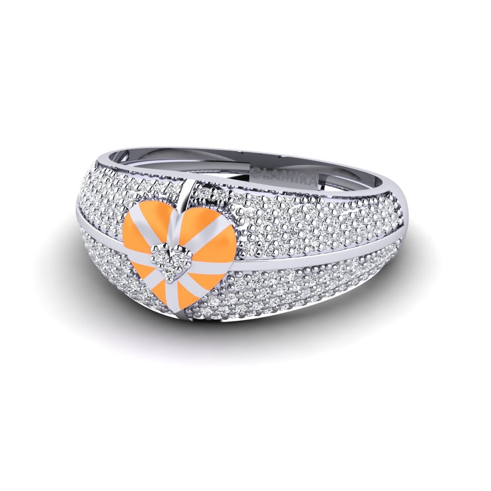 14ct White Gold Ring Chartreuse