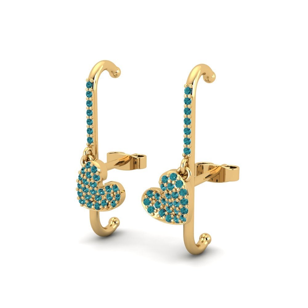 Blue Diamond Women's Earring Cist